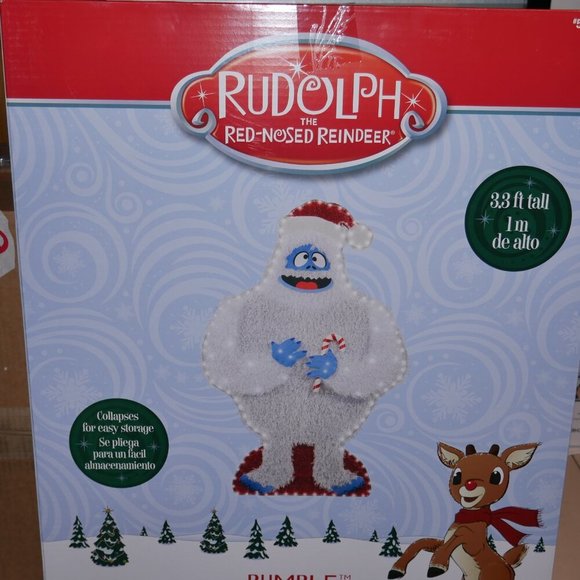 3.3 Ft Lighted BUMBLE Abominable Snowman Christmas Decor Flat-tastic Collapsible - Picture 6 of 8